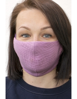 Маска медицинская многоразовая из муслина (для взрослого), сиреневый