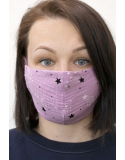 Медицинская маска многоразовая от вирусов (для взрослого), Violet Stars