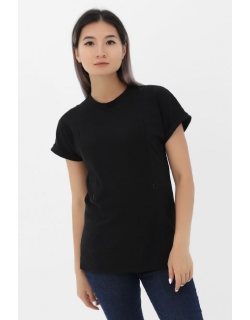 Футболка для кормящих и беременных с вертикальными молниями, цвет черный