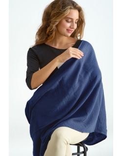 Накидка для кормления (милк снуд) муслиновая, Dark Blue