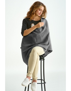 Накидка для кормления (милк снуд) муслиновая, Dark Grey