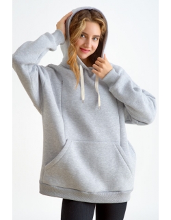Худи (толстовка) для беременных и кормящих из футера Diva Milano, Nebbia