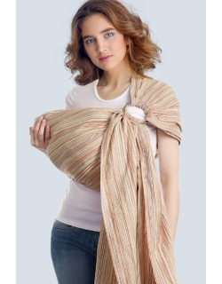 Переноска для детей - Слинг с кольцами Баюшка однослойный нешарфовый, Linen рыжий