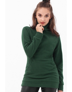 Толстовка для беременных и кормящих флисовая, цвет изумрудный