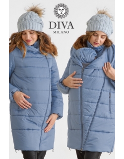 Слингокуртка зимняя (трансформер) 3в1, цвет серо-голубой