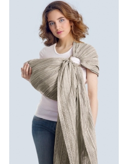 Переноска для детей - Слинг с кольцами Баюшка однослойный нешарфовый, Linen серый