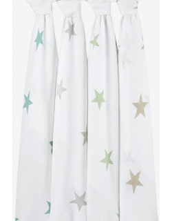 Муслиновые пеленки для новорожденных Aden&Anais большие, набор 4, Super Stars Scout