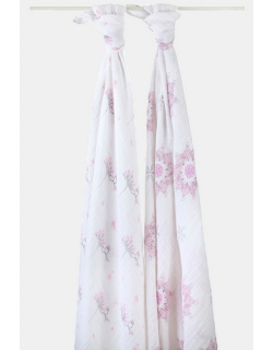 Aden&Anais набор 2 больших муслиновых пеленок, For the Birds Owls+Medallions (птички совы+круги)