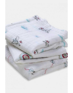Aden&Anais набор 3 средних муслиновых пеленок, Liam the Brave (храбрый пес)