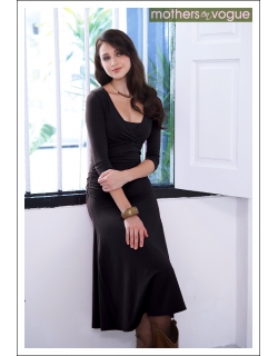 Платье Mothers en Vogue "Dana", рукав 3/4, цвет черный