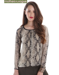 Топ для кормления Mothers en Vogue Printed Front-Zip Slouchy, змеиный принт