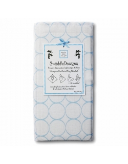 Пеленка детская тонкая SwaddleDesigns Маркизет Blue Mod on WH