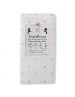 Пеленка детская тонкая SwaddleDesigns Маркизет PK/Sterling Lt Dot