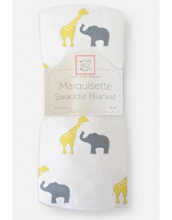 Пеленка детская тонкая SwaddleDesigns Маркизет Y Giraffe/Elephant