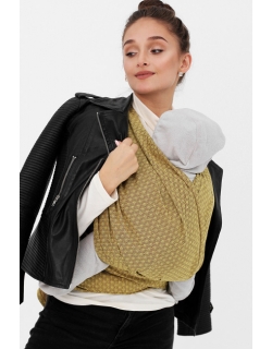 Слинг-шарф YammyMammy (ямми мамми) тканый, цвет "желтый/коричневый"