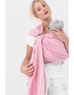 Слинг с кольцами YammyMammy (yummy mummy), цвет "розовый/белый"
