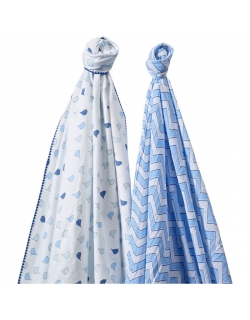 Набор пеленок SwaddleDesigns Swaddle Duo BL Chickies/Chevron