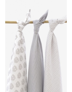 Муслиновые пеленки для новорожденных Jollein большие, Owl grey