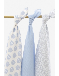 Муслиновые пеленки для новорожденных Jollein большие, Owl blue