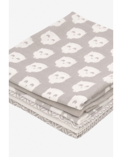 Муслиновые пеленки для новорожденных Jollein средние, Owl grey