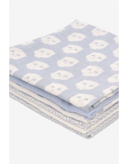 Муслиновые пеленки для новорожденных Jollein средние, Owl blue
