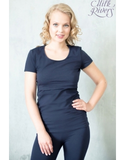 Футболка для беременных и кормящих Milk Rivers темно-синяя