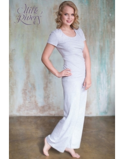 Брюки для занятий йогой для беременных и родивших Milk Rivers, серый меланж