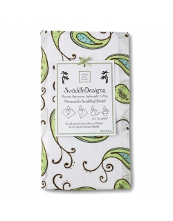 Пеленка детская тонкая SwaddleDesigns Маркизет Kiwi Paisley