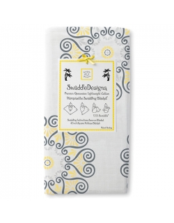 Пеленка детская тонкая SwaddleDesigns Маркизет Yellow Medallions
