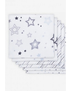 Муслиновые пеленки для новорожденных Jollein средние, Stardust grey, Звездная пыль