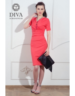 Платье для кормящих и беременных Diva Nursingwear Lucia кор.рукав, Corallo