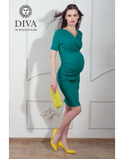 Платье для кормящих и беременных Diva Nursingwear Lucia кор.рукав, Smeraldo