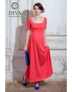 Платье для кормящих и беременных Diva Nursingwear Stella Maxi, Corallo