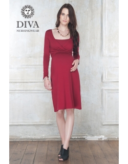 Платье для кормящих и беременных Diva Nursingwear Alba дл.рукав, цвет Berry
