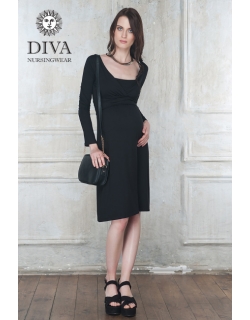 Платье для кормящих и беременных Diva Nursingwear Alba дл.рукав, цвет Nero
