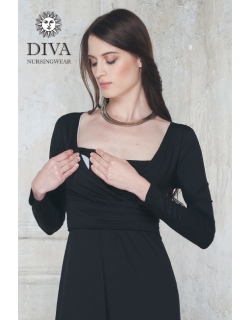 Платье для кормящих и беременных Diva Nursingwear Alba дл.рукав, цвет Nero