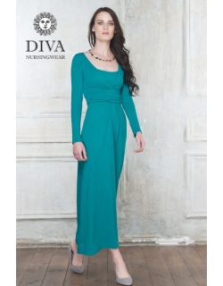 Платье для кормящих и беременных Diva Nursingwear Alba Maxi дл.рукав, цвет Smeraldo
