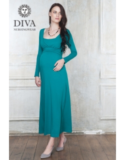 Платье для кормящих и беременных Diva Nursingwear Alba Maxi дл.рукав, цвет Smeraldo