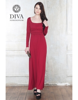 Платье для кормящих и беременных Diva Nursingwear Stella Maxi дл.рукав, цвет Berry