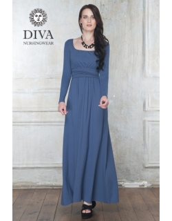 Платье для кормящих и беременных Diva Nursingwear Stella Maxi дл.рукав, цвет Notte