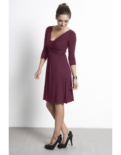 Платье Mothers en Vogue "Wrap Dress", рукав 3/4, цвет винный (Wood Violet)