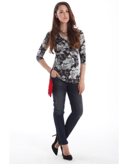 Топ для кормления Mothers en Vogue Wrap Top, рукав 3/4, принт Flora