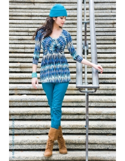 Топ для кормления Mothers en Vogue Wrap Top, рукав 3/4, принт Chevron