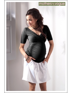 Топ для кормления Mothers en Vogue "Side Ruched Tee", цвет черный