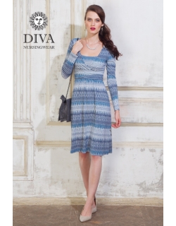 Платье для кормящих и беременных Diva Nursingwear Alba дл.рукав, принт Iceberg