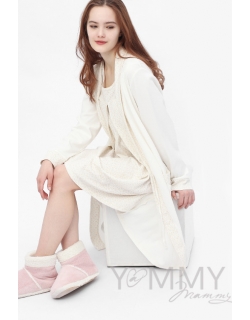 Комплект для роддома экрю/бежевые цветы