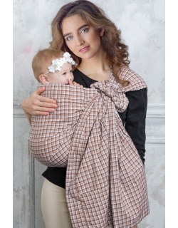 Слинг с кольцами Баюшка двуслойный, Клетка беж