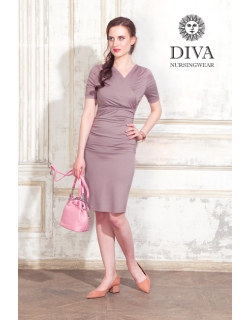 Платье для кормящих и беременных Diva Nursingwear Lucia кор.рукав, Cacao