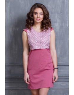 Ночная рубашка для беременных и кормящих Баюшка, брусничный