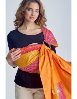 Слинг с кольцами Баюшка двуслойный, Оранжевые полоски